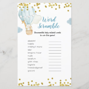 Jogo de Embaralhar Palavras Balão de Ar Quente Azu