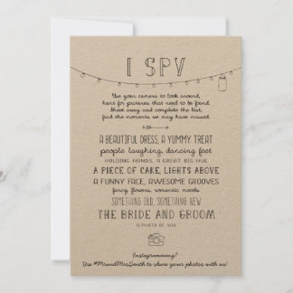 Jogo de espião editável rústico para casamento no 