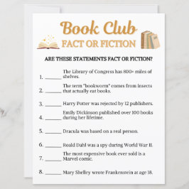 Jogo de Fato ou Ficção para Clube do Livro