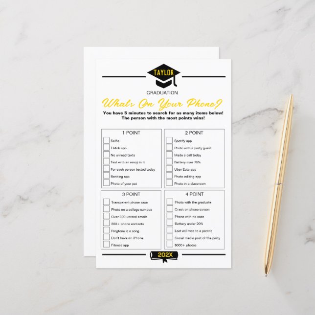 Jogo de festa de formatura - O que há no seu telef (Frente/Verso In Situ)