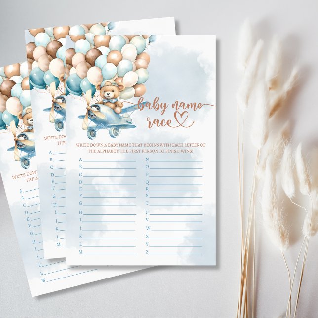 Jogo de Festa de Raça de Nome do Bebê (Baby Name Race Baby Shower Party Game)