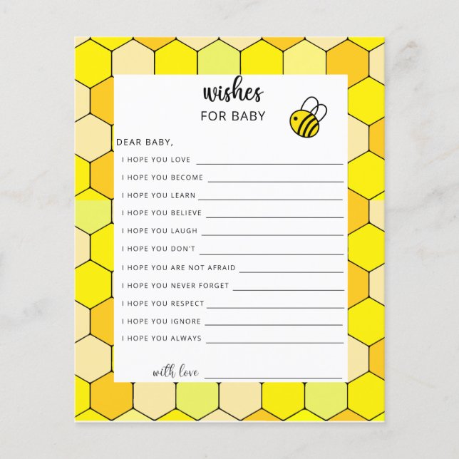 Jogo de festa | desejos de bebê (Frente)