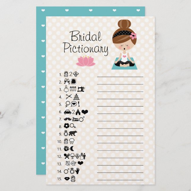 Jogo de Imagem do Chá de panela Brunette Yoga (Frente/Verso)