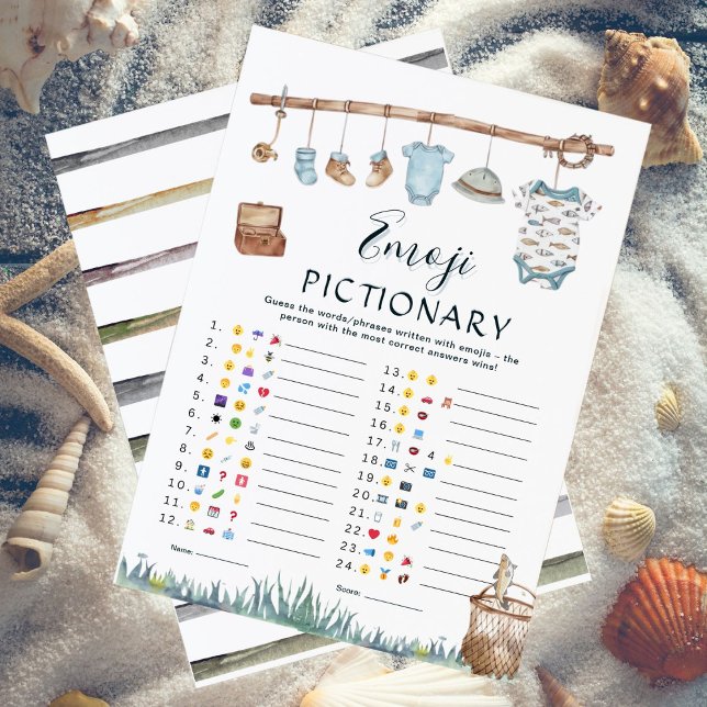 Jogo de Imagem Emoji, Chá de fraldas de Pesca Dive (Criador carregado)