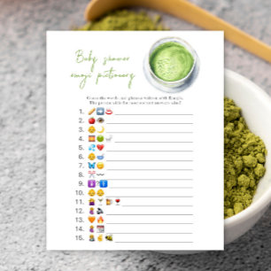 Jogo de imagem Emoji do chá de fraldas Matcha