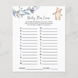 Jogo de Item Bebê Inicial. Jogo do chá de fraldas