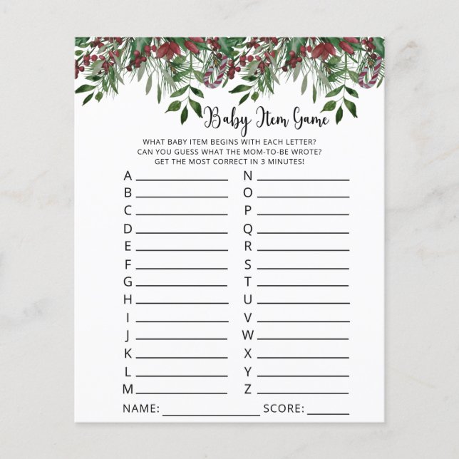 Jogo de Item de Bebê Evergreen. Jogo do chá de fra (Frente)