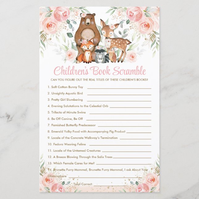 Jogo de Livro Infantil Rosa-Rosa (Frente)