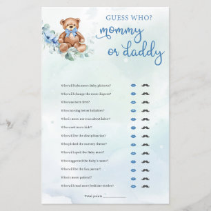 Jogo de Mamãe de Urso de Teddy ou de Chá de fralda
