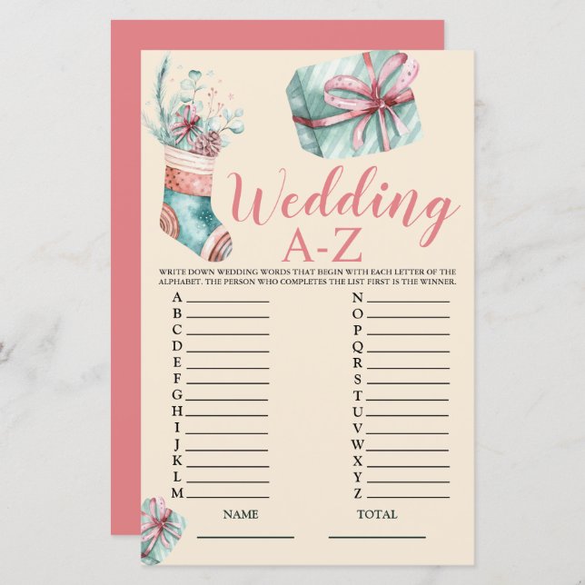 Jogo de Natal de Casamento A-Z (Frente/Verso)