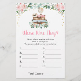 Jogo de Noivado Pink Floral Travel Where Were They