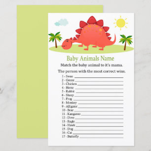 Jogo de Nome de Animais de Bebê Dinossauro