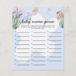 Jogo de nome do Chá de fraldas de Sereia Ilustrado