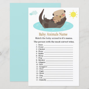 Jogo de Nomes de Bebês Animais Lontra