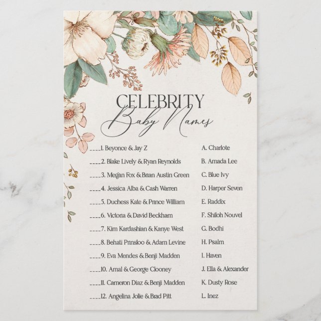 jogo de nomes de bebês da celebridade do chá de fr (Frente)