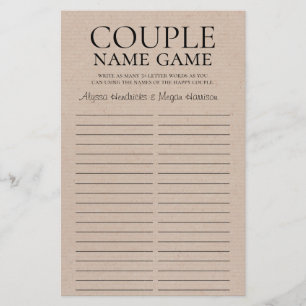 Jogo de Nomes de Casal LGBTQ Rústico
