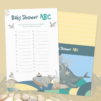 Jogo de Nomes do ABC do Chá de Bebê Náutico Amarel