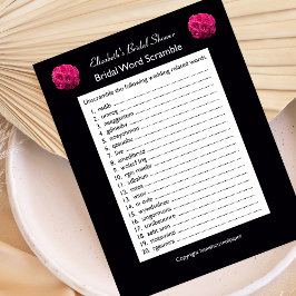 Jogo de Palavra de Chá de casamento Bridal