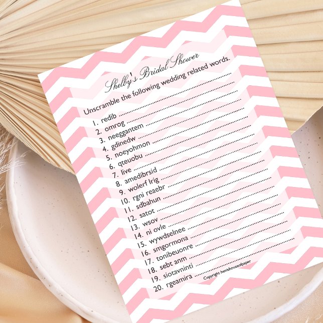 Jogo de Palavra de Chá de casamento Bridal (Criador carregado)