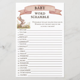 Jogo de Palavra de Chá de fraldas Russo Bunny