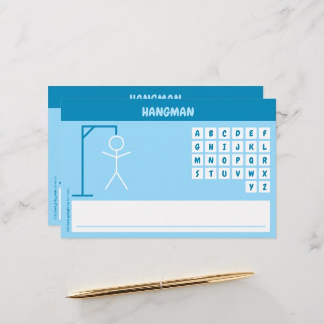 Jogo de Palavra de Hangman (Frente/Verso In Situ)