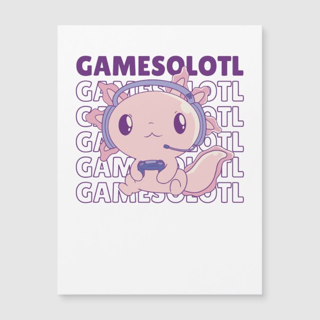 Jogo De Palavra Engraçado Axolotl Para Gamers (Frente)