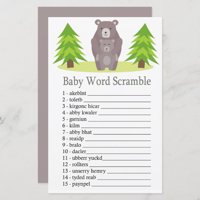 Jogo de palavras bonitinho (Frente/Verso)