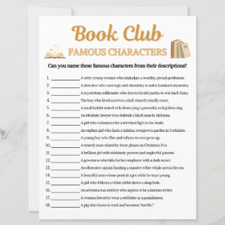 Jogo de Personagens Famosos do Clube do Livro