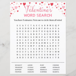 Jogo de Pesquisa do Dia de os namorados Word