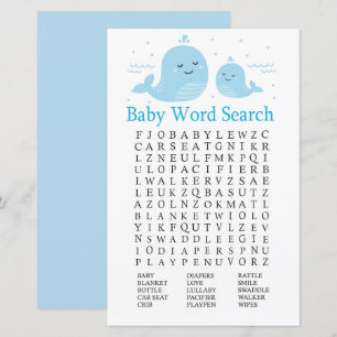 Jogo de Pesquisa do Word em Chá de fraldas de Bal