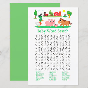 Jogo de Pesquisa do Word em Chá de fraldas do Bar