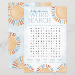 Jogo de Pesquisa do Word para Chás de fraldas Suns