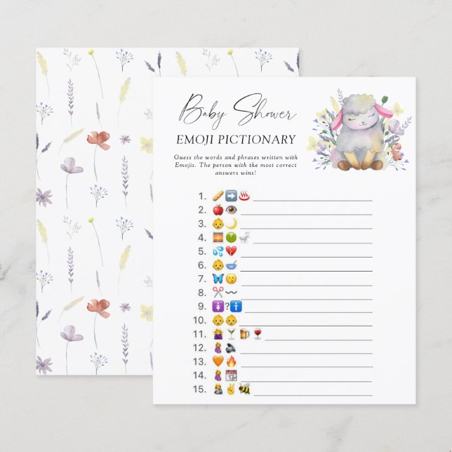 Jogo de picaria do Little Lamb \ Emoji (Frente/Verso)