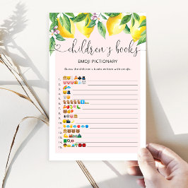 Jogo de picário emoji de livros infantis limões