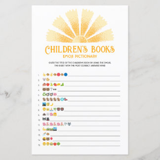 Jogo de picário emoji de livros infantis sunshine