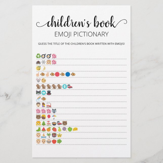 Jogo de Pictionary de Emoji de Livro Infantil com  (Frente)