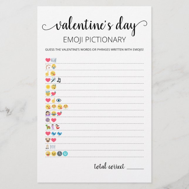 Jogo de Pictionary de Emoji do dia dos namorados c (Frente)