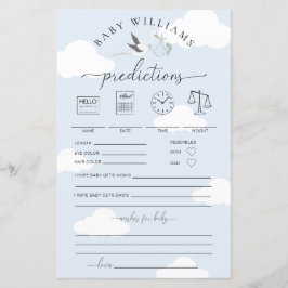 Jogo de Predicações de Bebê de Tempestade Azul