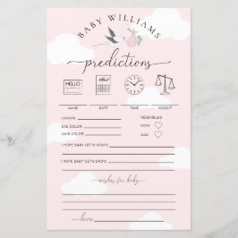 Jogo de Predicações de Bebê de Tempestade Rosa