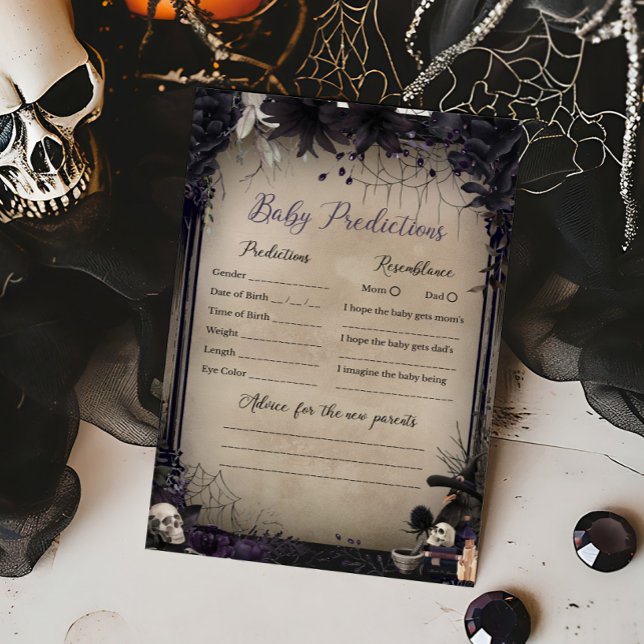 Jogo de Predicações do Bebê do Halloween (Witchy Baby Shower Baby Predictions Game)