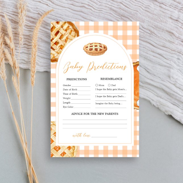 Jogo de Predicações para Bebês com Chá de fraldas  (Little Cutie Pie Gingham Baby Shower Game)