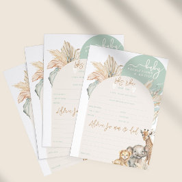 Jogo de predições de Chás de fraldas de boho anima