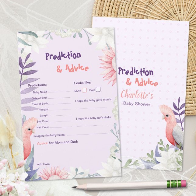 Jogo de Previsão de Chá de Bebê Lavanda Caprichoso (Enchanted Lavender Baby Shower Prediction Advice ©Susanne Sachers - Sunny Mind 🌞)