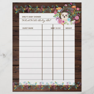 Jogo de previsão de chás de fraldas - Flores de po