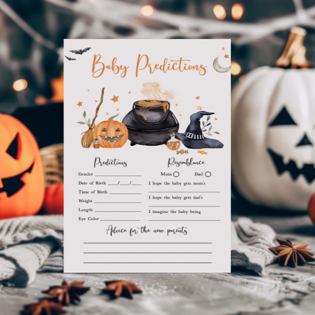 Jogo de Previsão do Bebê Orange Baby está Chegando (Baby is Brewing Baby Shower Baby Predictions Game)