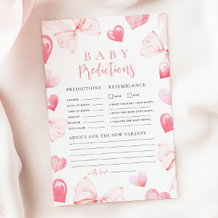 Jogo de Previsão para Chás de Bebê com Laço Rosa d