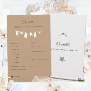 Jogo de Previsões Chá de Bebê Boho Minimalista Are