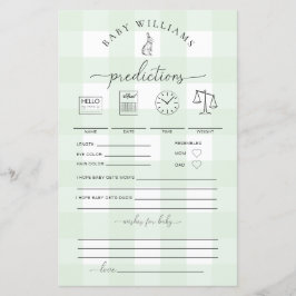 Jogo de Previsões de Bebê de Coelhinho Gingham Ver