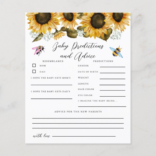 Jogo de Previsões de Bebês Revelação de Gênero de  (Frente)