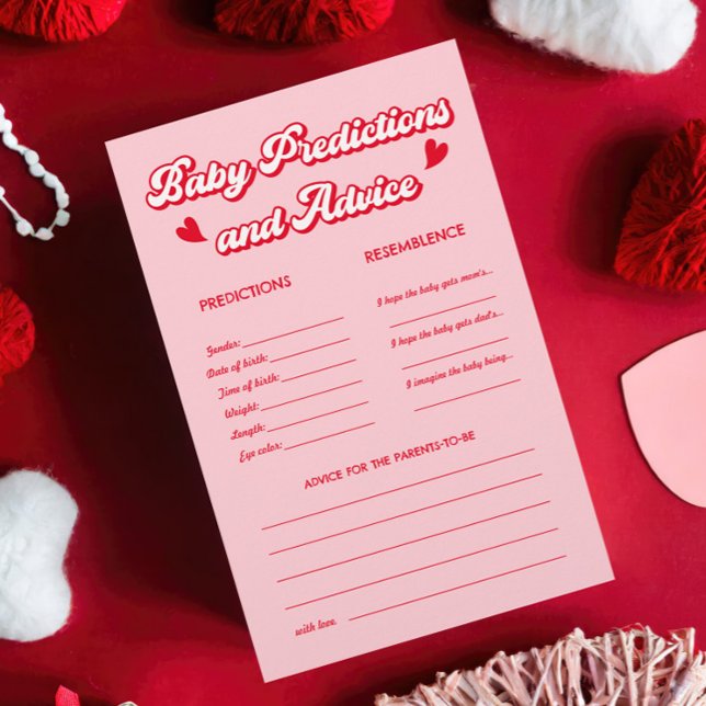 Jogo de previsões do Chá de fraldas Rosa Vermelho (Criador carregado)